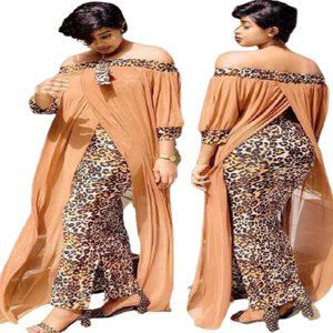 Long Women Spring and Summer Brown Dress